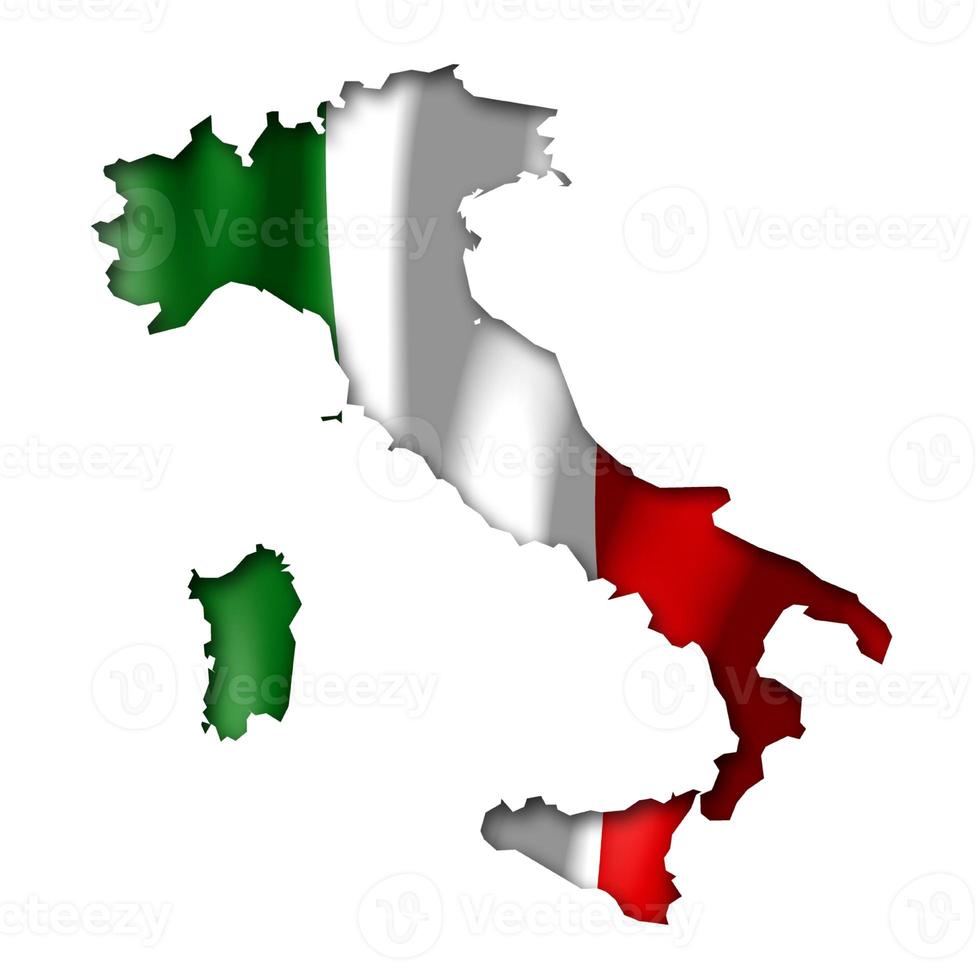 Italien - - Land Flagge und Rand auf Weiß Hintergrund foto