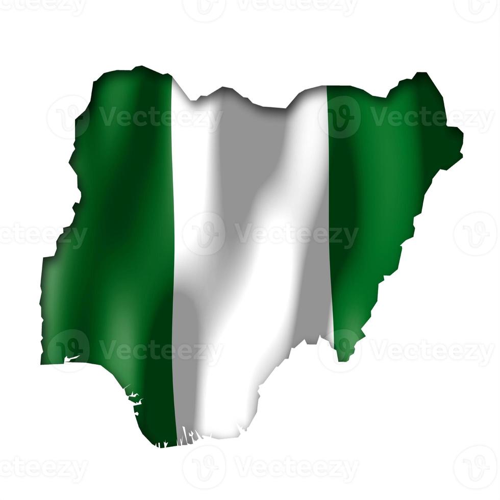 Nigeria - - Land Flagge und Rand auf Weiß Hintergrund foto