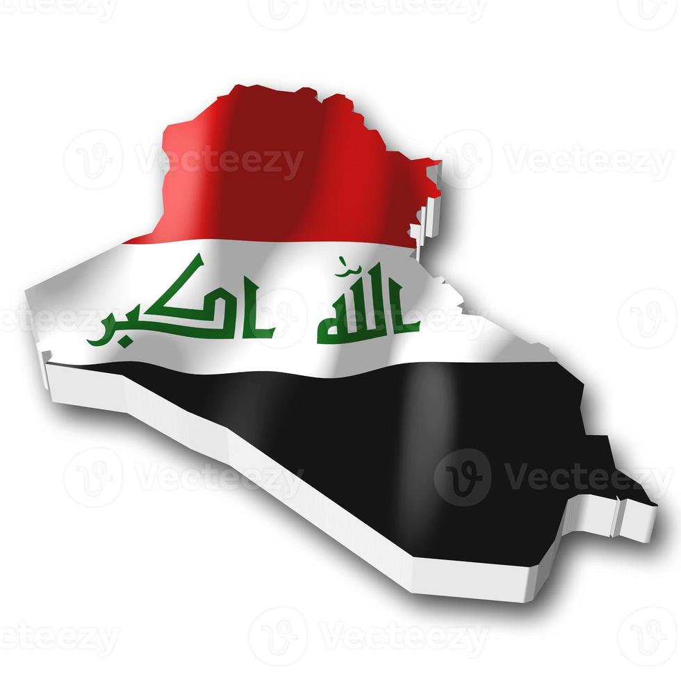 Irak - - Land Flagge und Rand auf Weiß Hintergrund foto