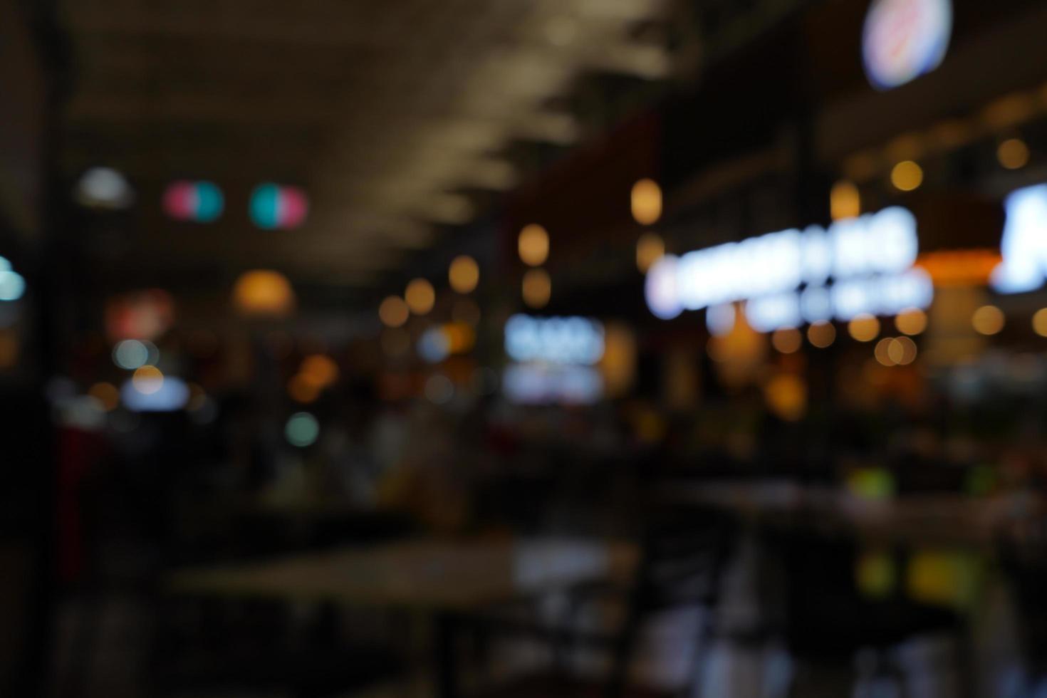 defokussiert städtisch abstrakt Textur Hintergrund, verschwommen Beleuchtung, verwischen Cafe im das Hintergrund, Licht Bokeh foto