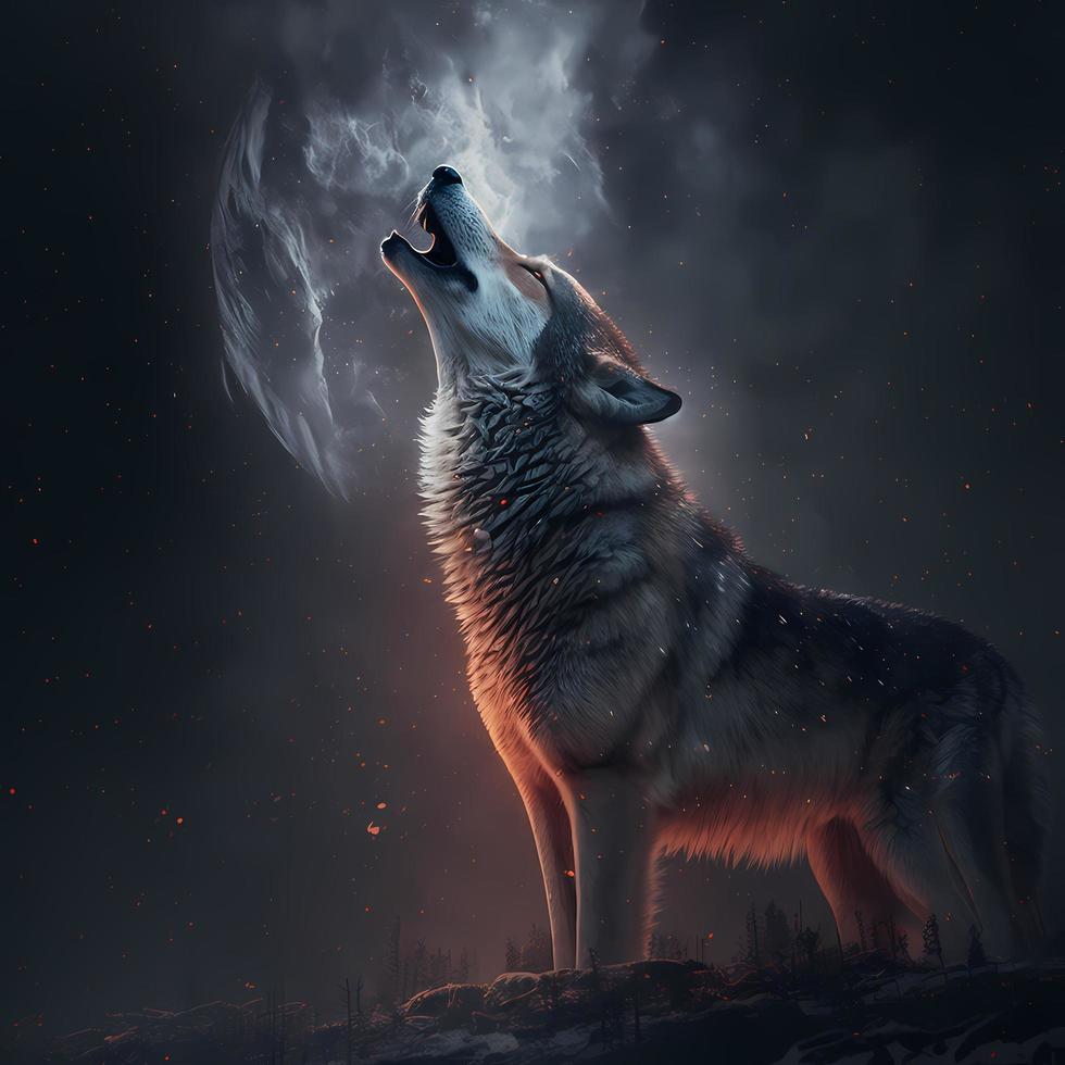 Wolf Illustration ai generiert foto