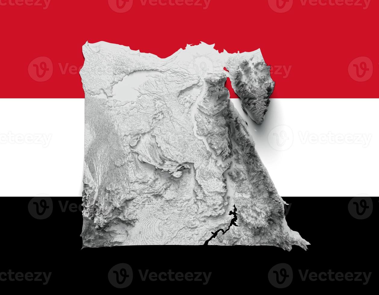 Karte von Ägypten mit National Flagge. 3d Illustration foto