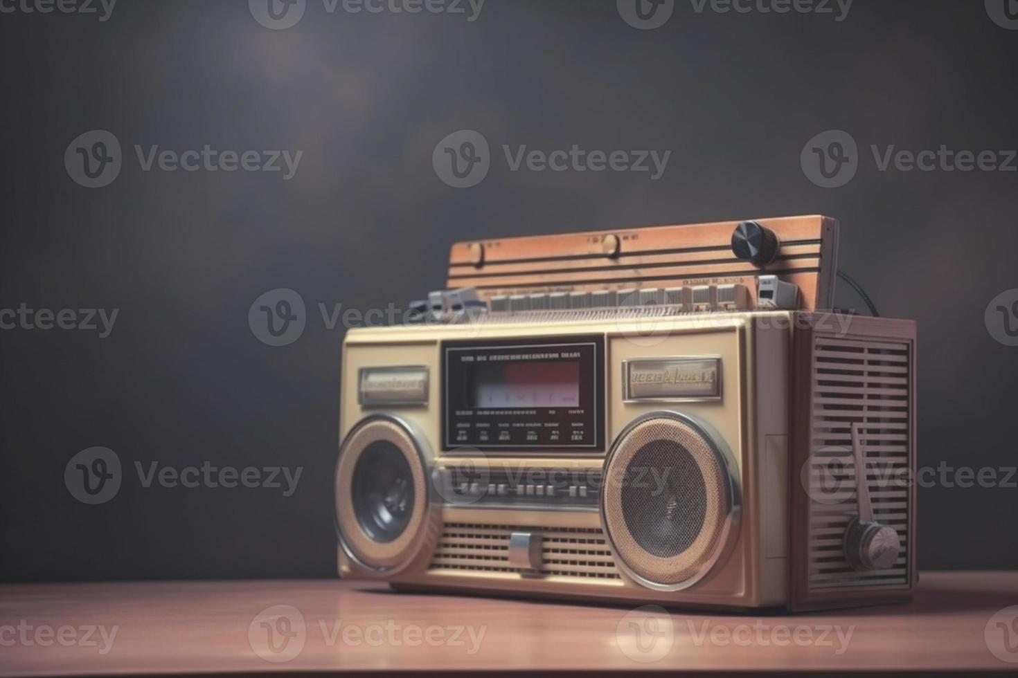 1990er Jahre retro Radio Kassette Spieler auf Hintergrund. 90er Jahre Konzepte. Jahrgang Stil gefiltert Foto. foto