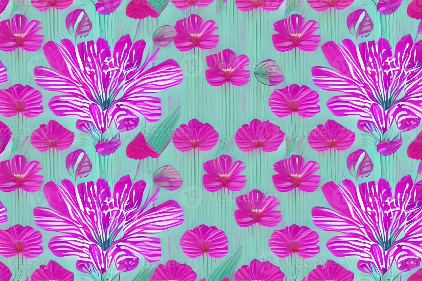 abstrakt Magenta oder lila natürlich Blume, Blumen, und Blätter nahtlos Muster Hintergrund. Blume und Blatt Clip Illustration Aquarell Textur Hintergrund. foto