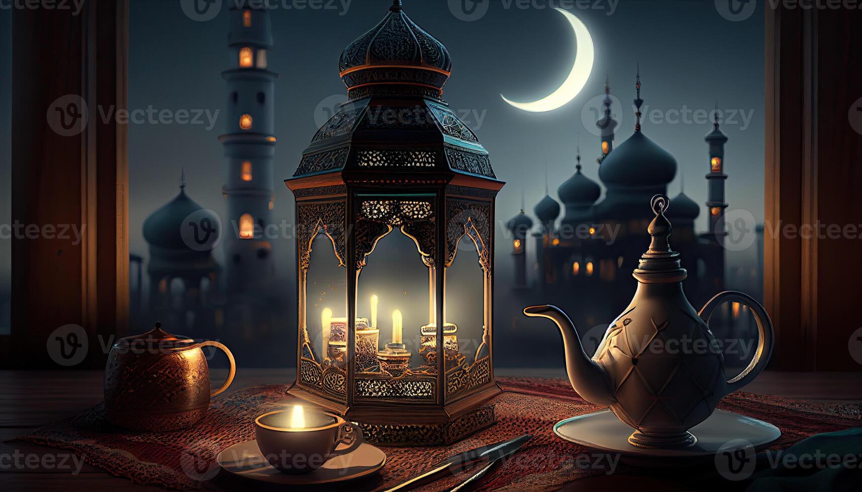 Ramadan Islam Urlaub Religion Illustration, generativ ai foto