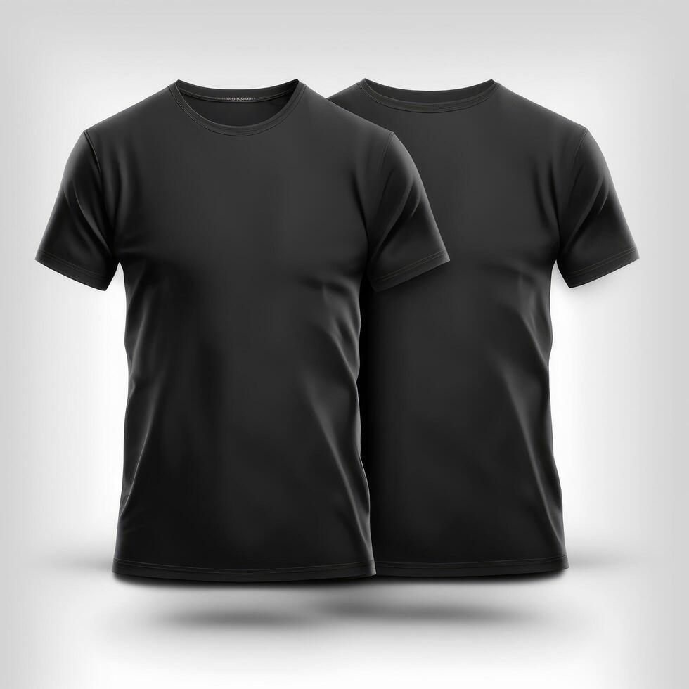 naturalistisch gekleidet leer schwarz T-Shirts. Illustration ai generativ foto