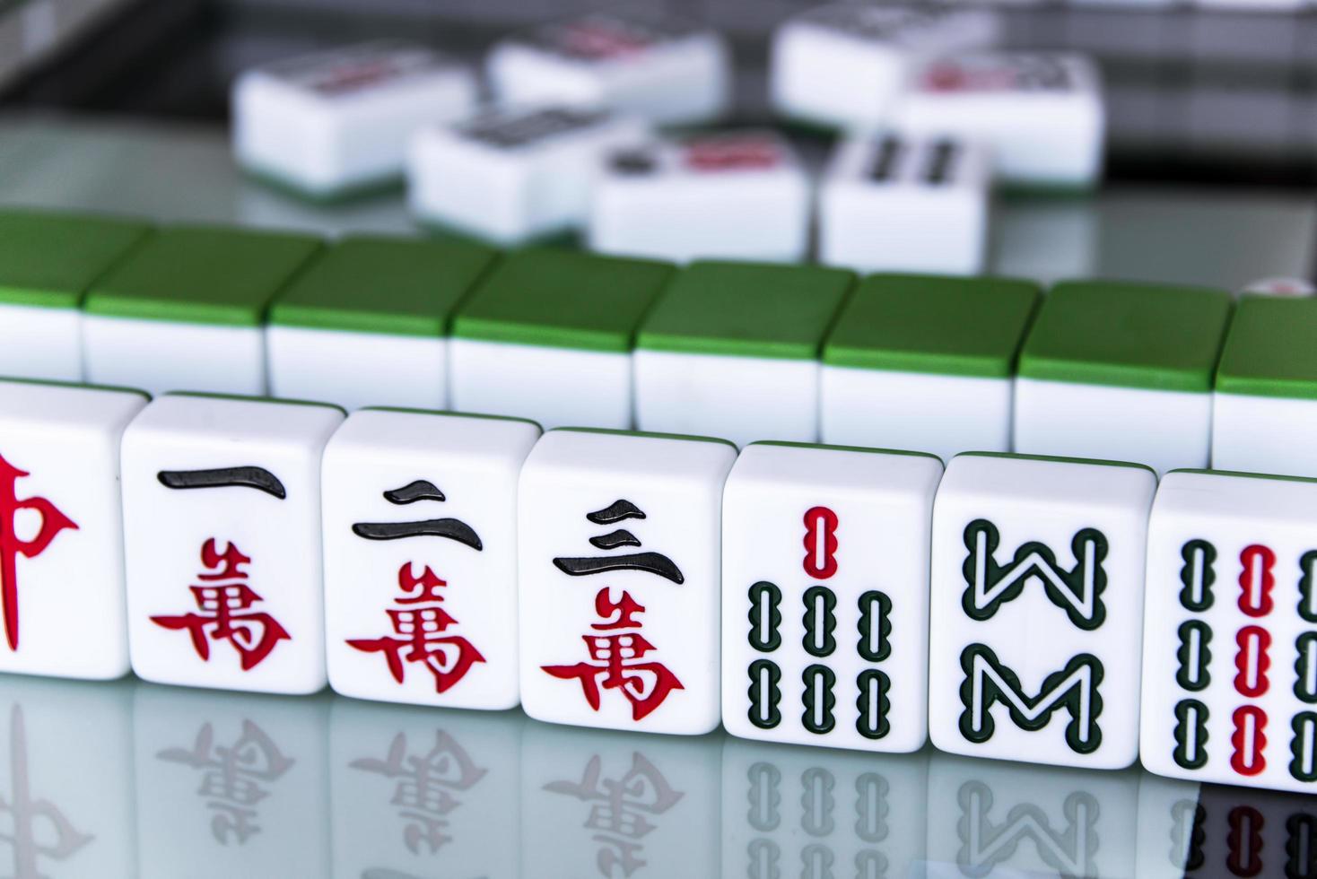 Harbin, China - - dez 30, 2018-Mahjong ist das uralt asiatisch Tafel Spiel. foto