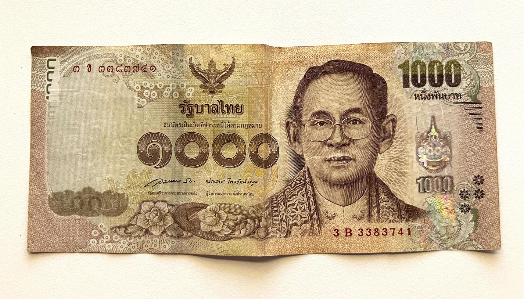 1.000 baht thailändisch baht Rechnung foto