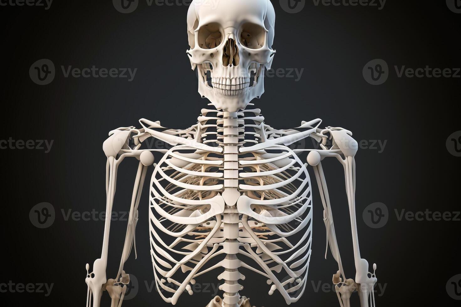 Weiß Mensch anatomisch Skelett generativ ai foto