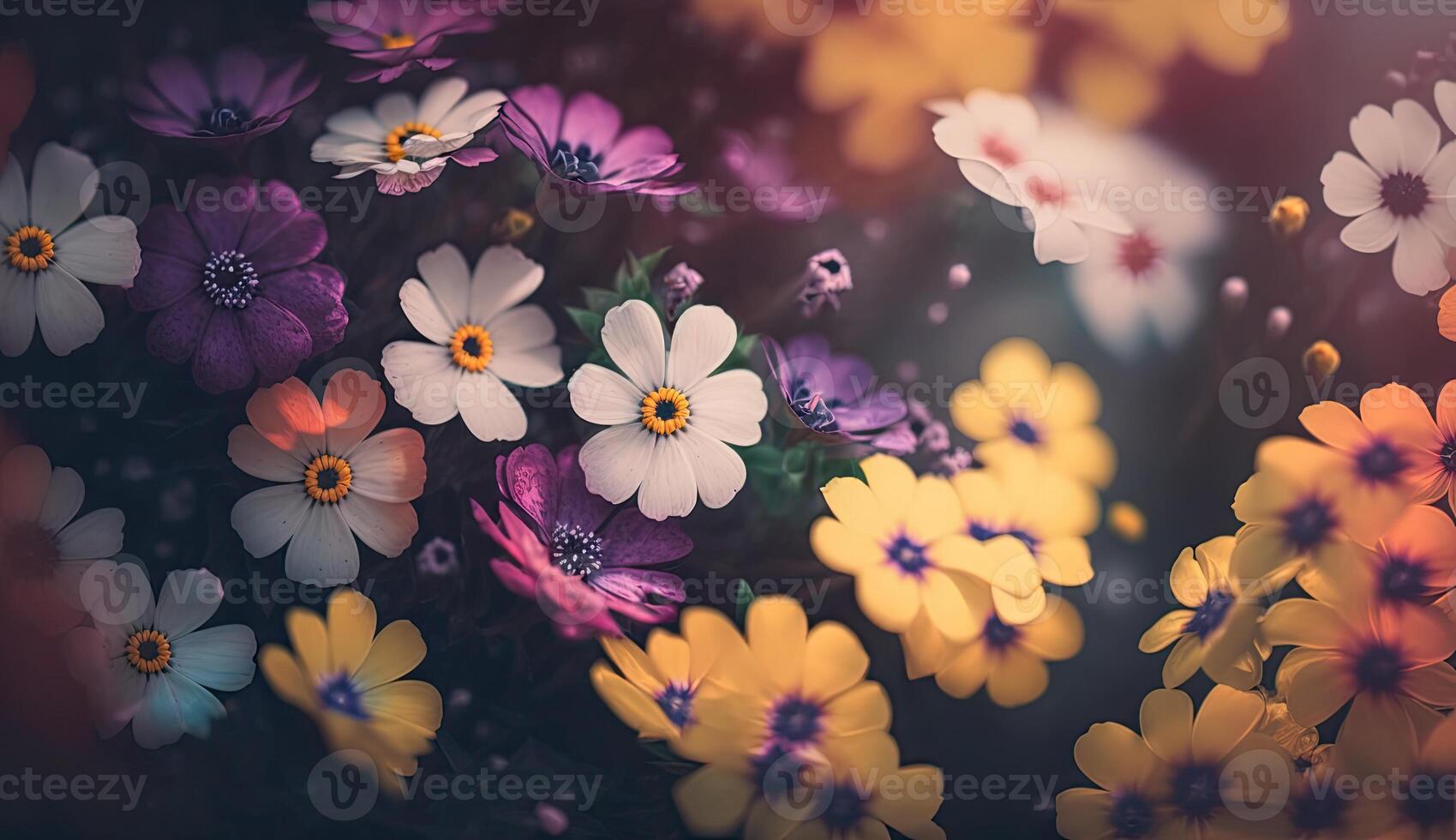 Foto bunt Frühling Blumen Hintergrund, verschwommen Bokeh bewirken