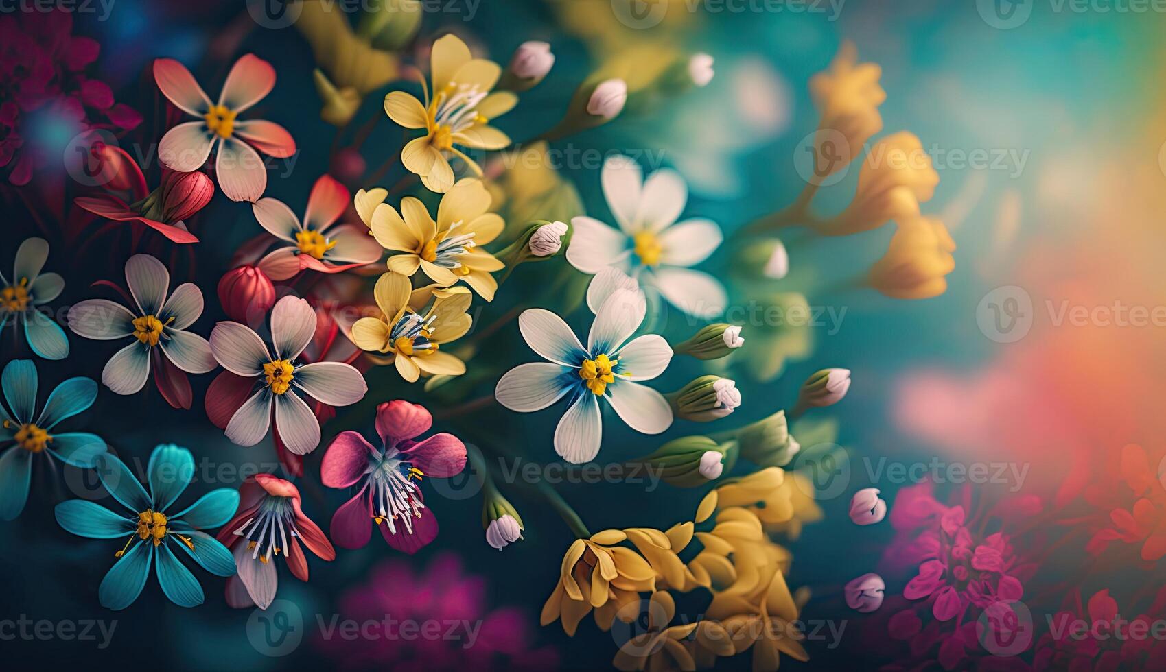 Foto bunt Frühling Blumen Hintergrund, verschwommen Bokeh bewirken