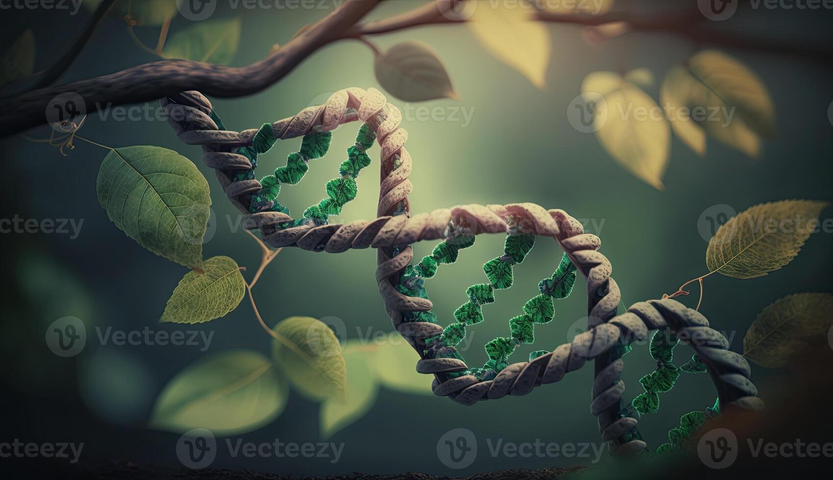 Mensch DNA Gen Grün Natur Konzept foto