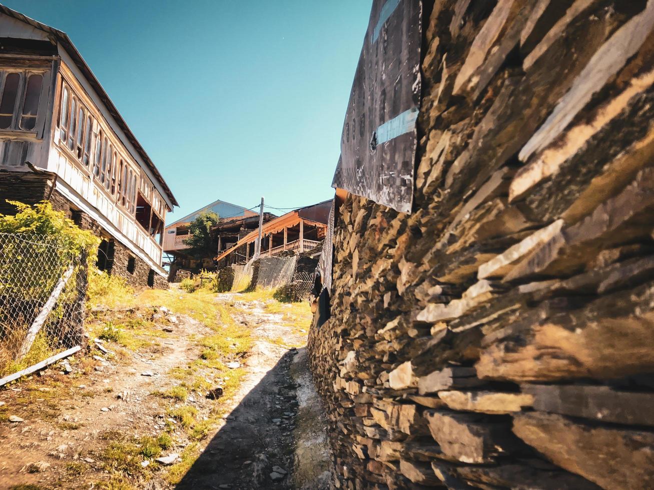 Tusheti, Georgia 2020 alte Steingebäude im Shenako-Dorf foto