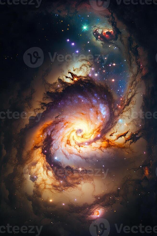 abstrakt äußere Raum endlos Nebel Galaxis Hintergrund. groß Aussicht von ein bunt dunkel Nebel im Raum. kosmisch Hintergrund mit hell leuchtenden Sterne, Galaxien, und ein tief Universum. generativ ai foto