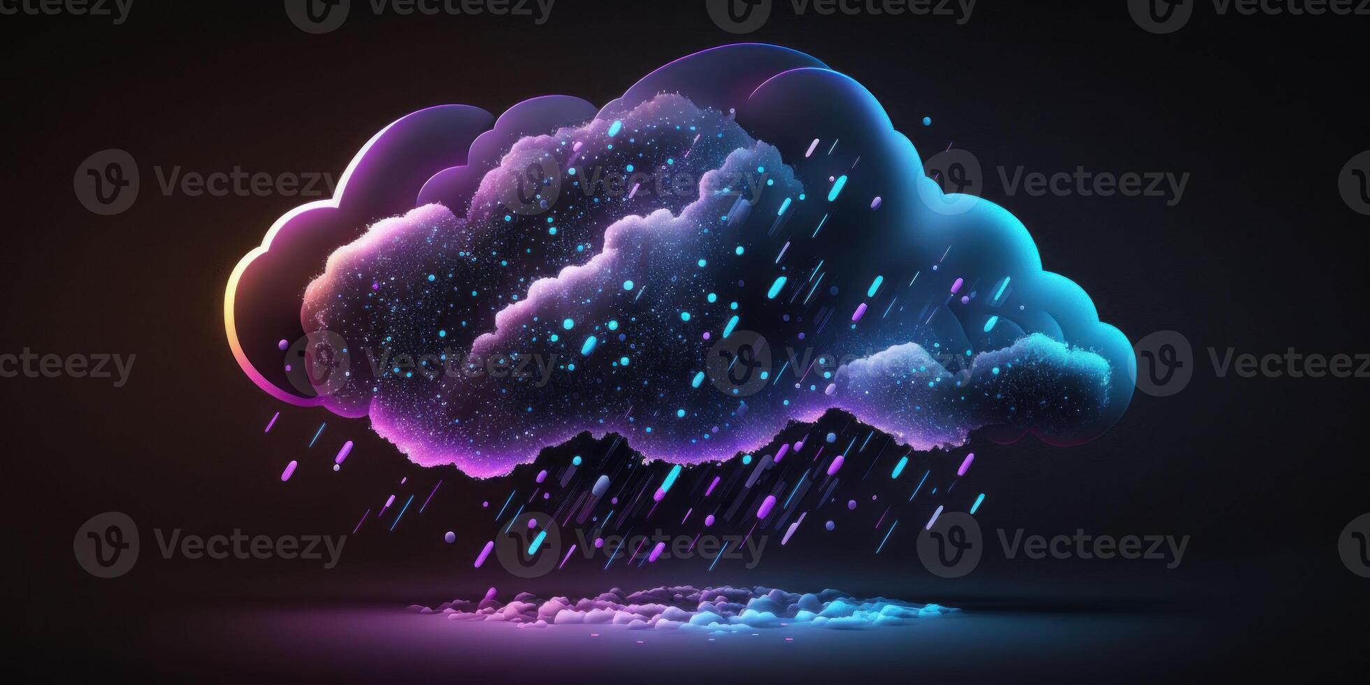 abstrakt glühend Wolke Symbol Technologie Hintergrund. Konzepte zum Daten glühend Wolke Symbol Technologie Hintergrund. Wolke rechnen, Wolke Computing Konzept. generativ ai foto