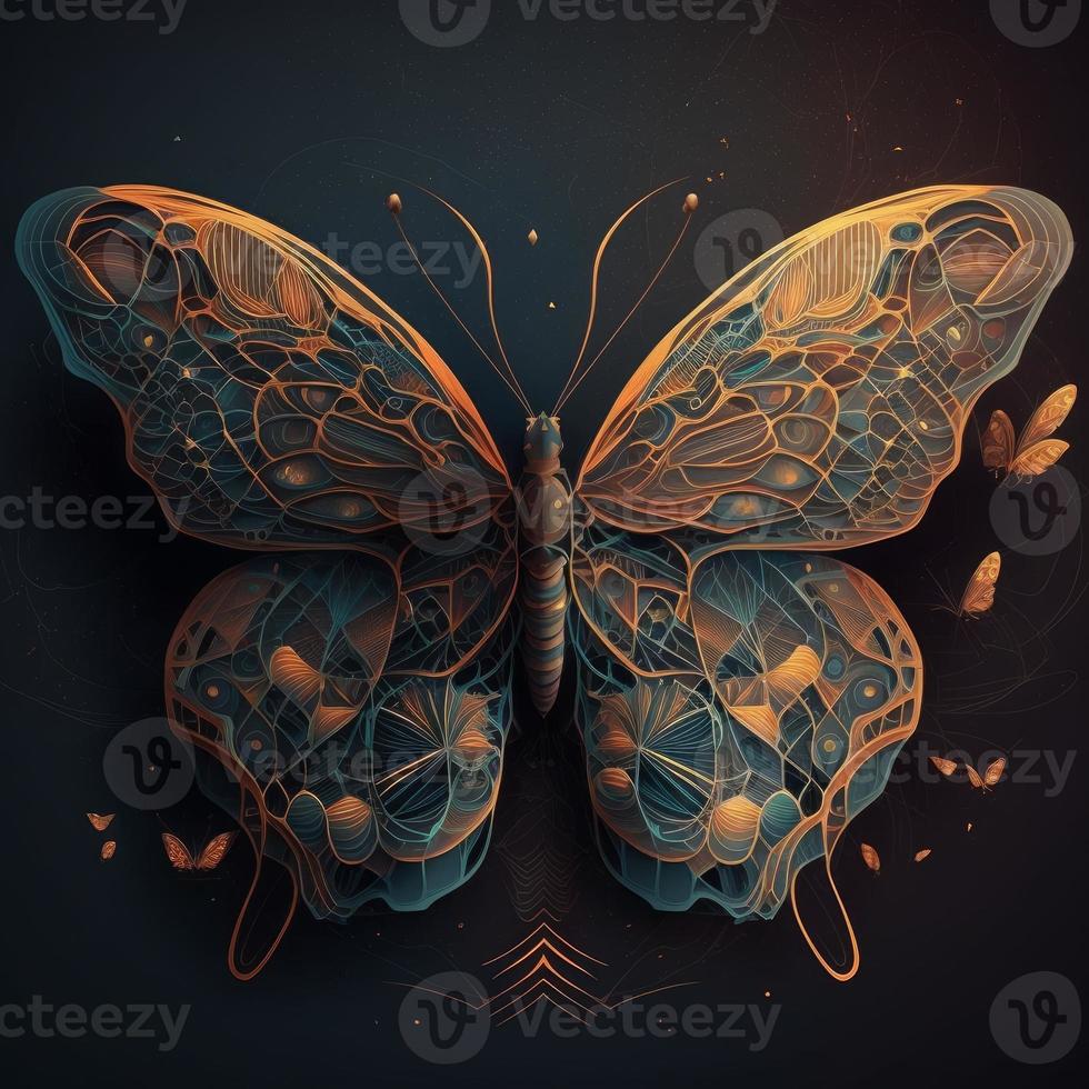 schön Schmetterlinge generativ ai foto