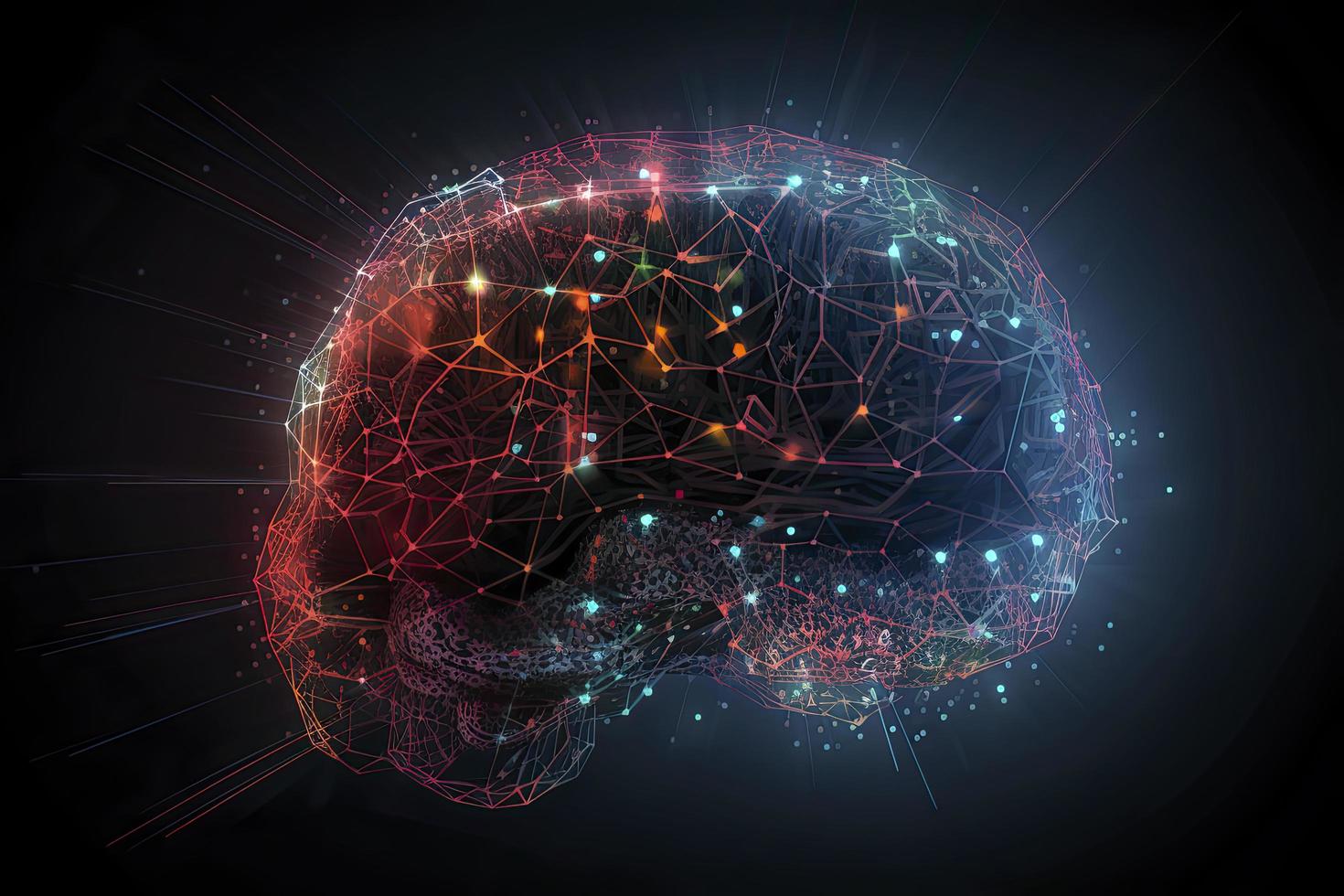 künstlich Intelligenz Digital Konzept mit abstrakt Gehirne foto