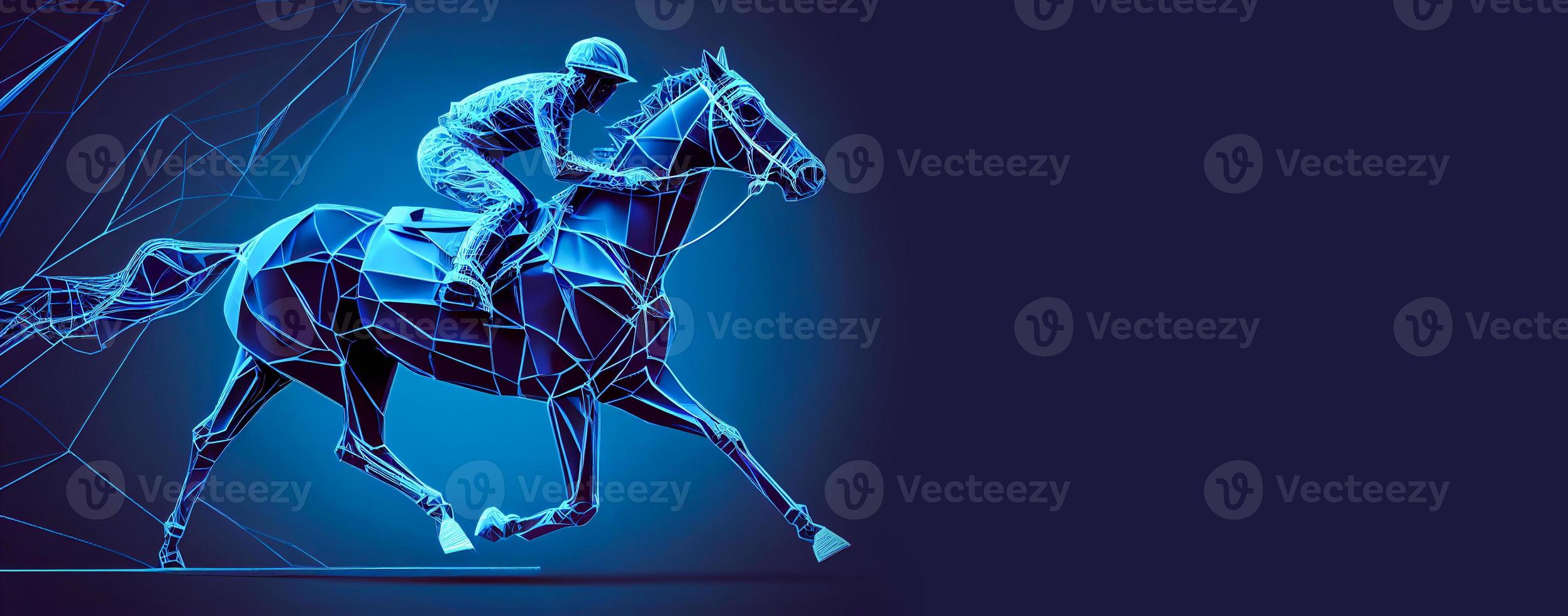 Jockey auf Pferd. Champion. Pferd Reiten. Pferdesport Sport. Jockey Reiten Springen Pferd. Poster. Sport Hintergrund. isoliert Illustration. ai foto