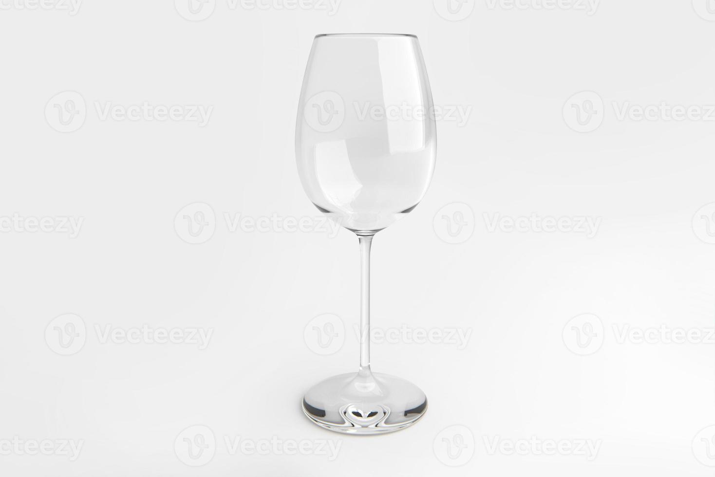 leeren Wein Glas auf Weiß Hintergrund. 3d machen foto