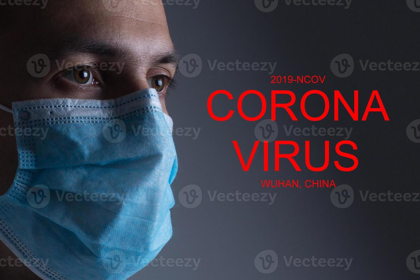 Mann mit Schutzmaske. Neues Coronavirus 2019-ncov aus China foto