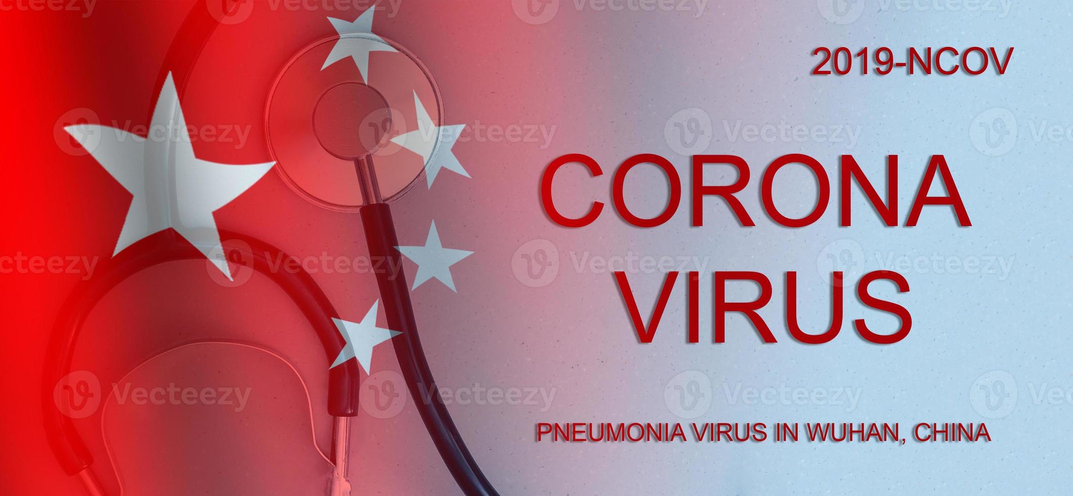 mers-cov Chinesisch Infektion Roman Corona Virus, Stethoskop Nahaufnahme. foto
