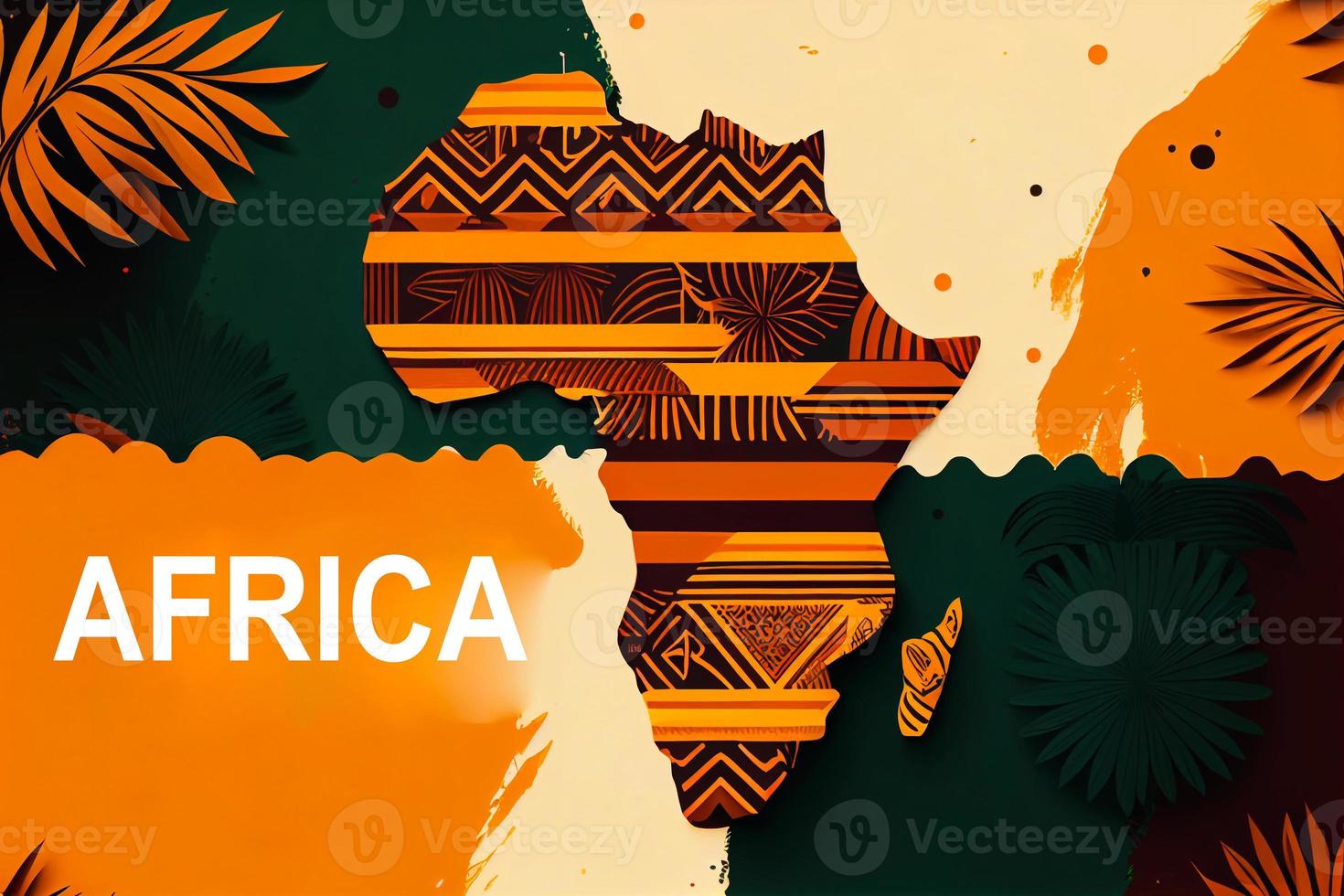 Illustration Afrika Regionen Karte mit Single afrikanisch Länder ai foto