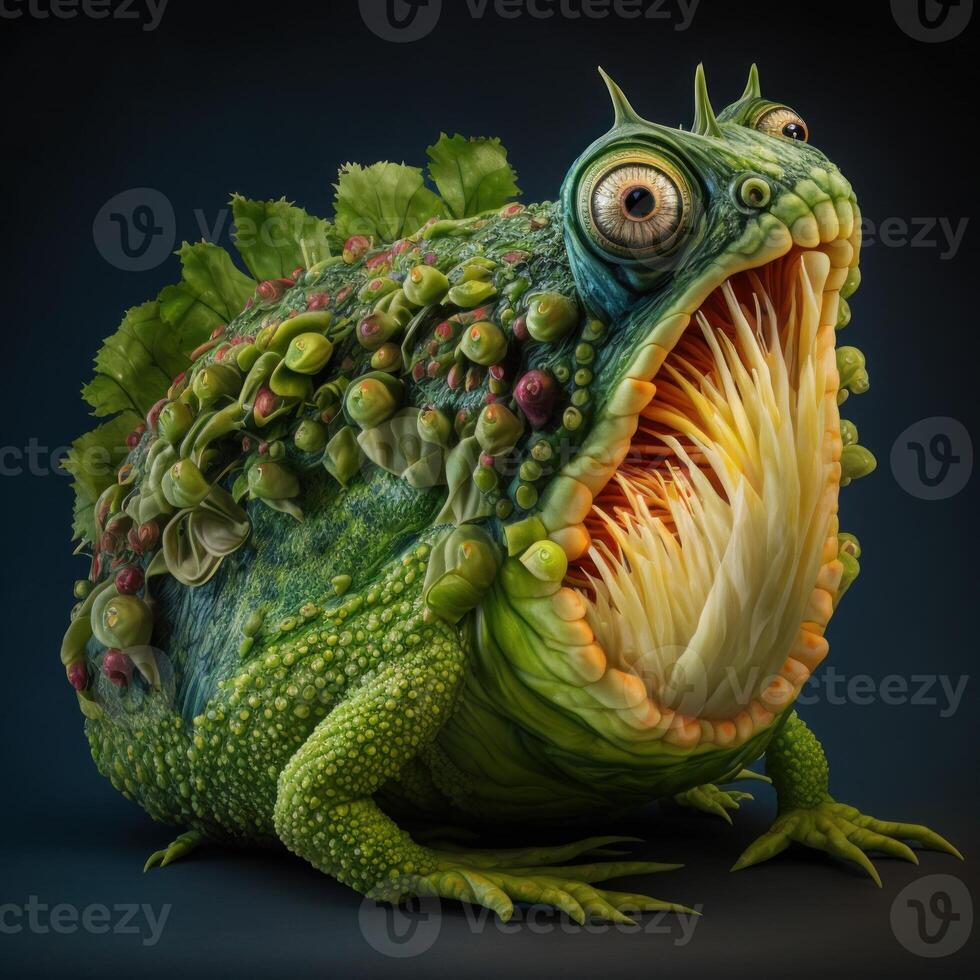 Gemüse Monster hyper realistisch hyper detailliert Foto generativ ai