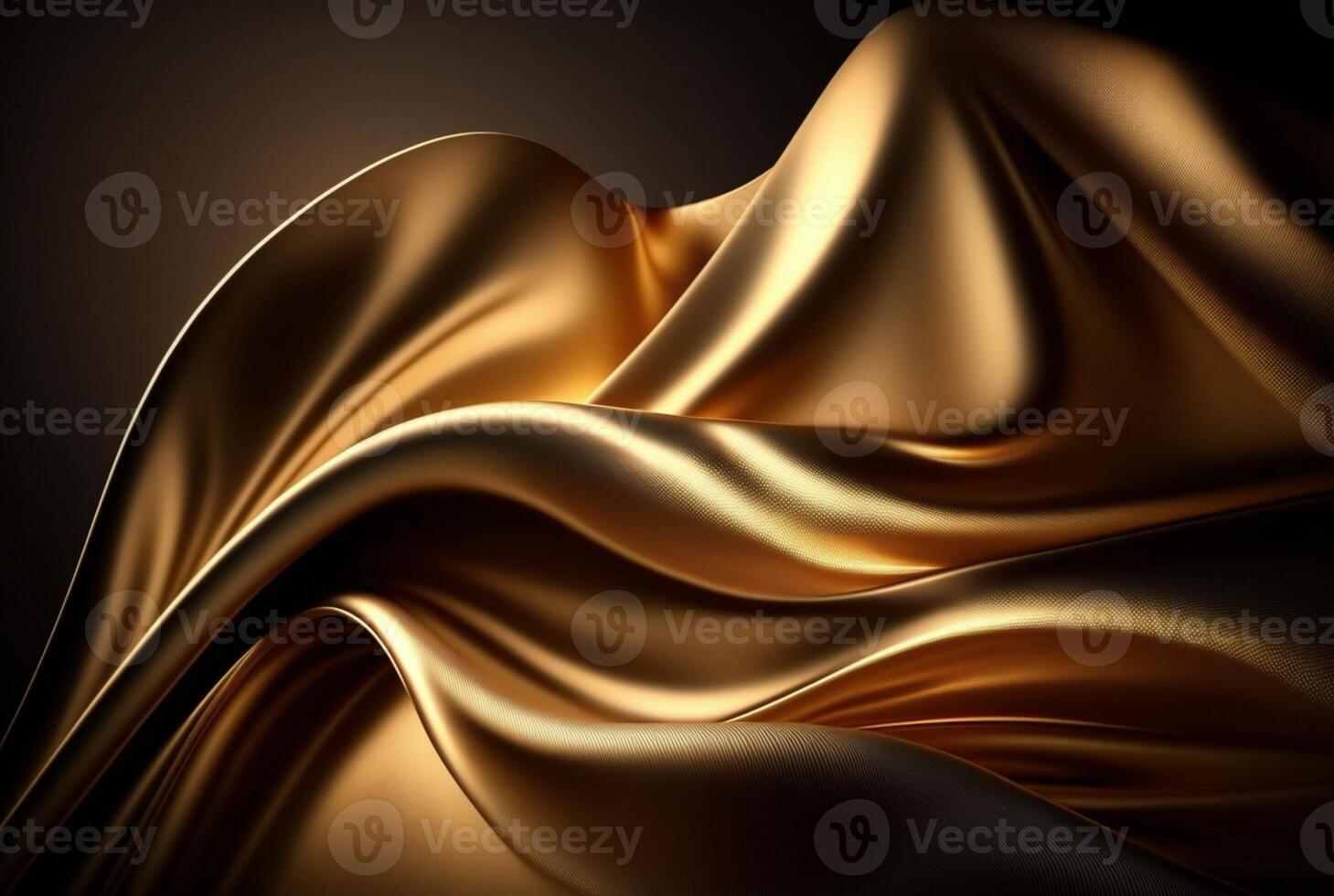 abstrakt Gold Stoff Hintergrund Textur mit golden elegant Satin- Material. generativ ai foto