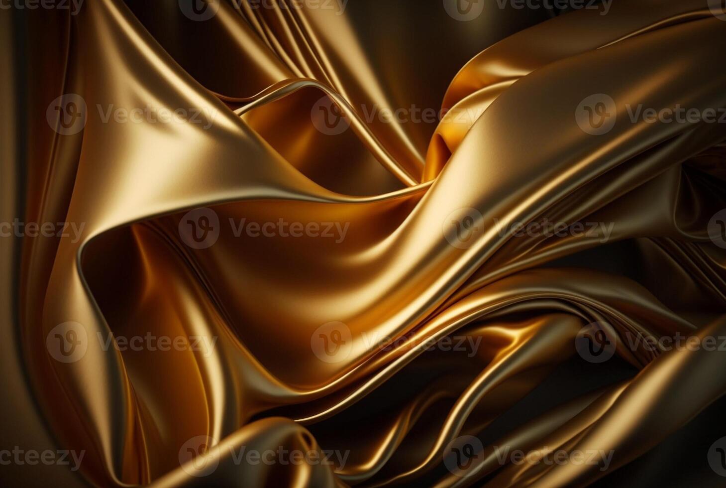 abstrakt Gold Stoff Hintergrund Textur mit golden elegant Satin- Material. generativ ai foto