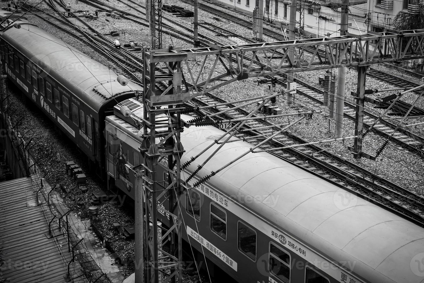 Eisenbahn Arbeitskräfte im Shanghai foto