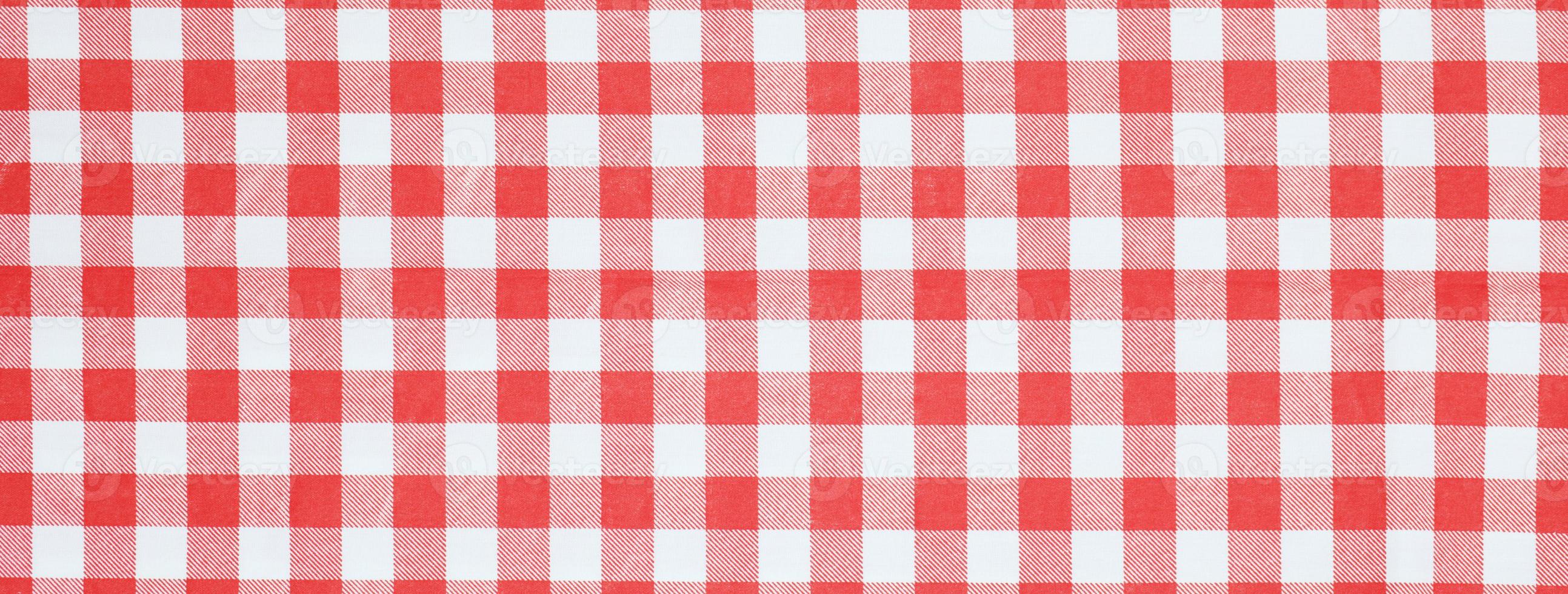 rot Weiß Plaid Tischdecke Hintergrund foto