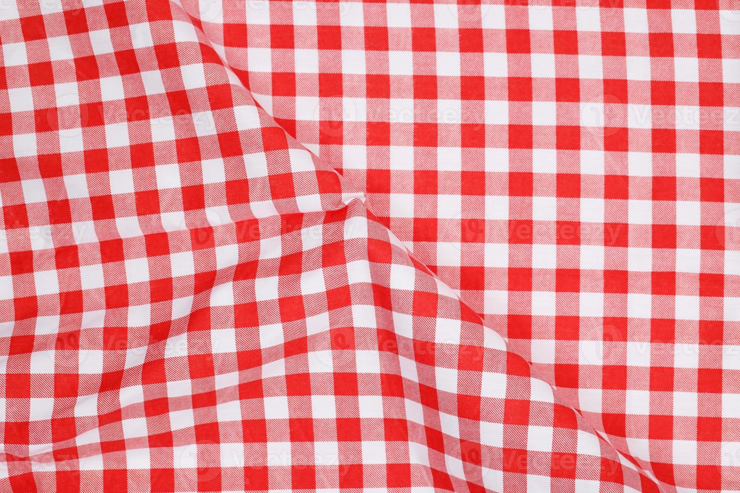 rot Weiß Plaid Tischdecke Hintergrund foto