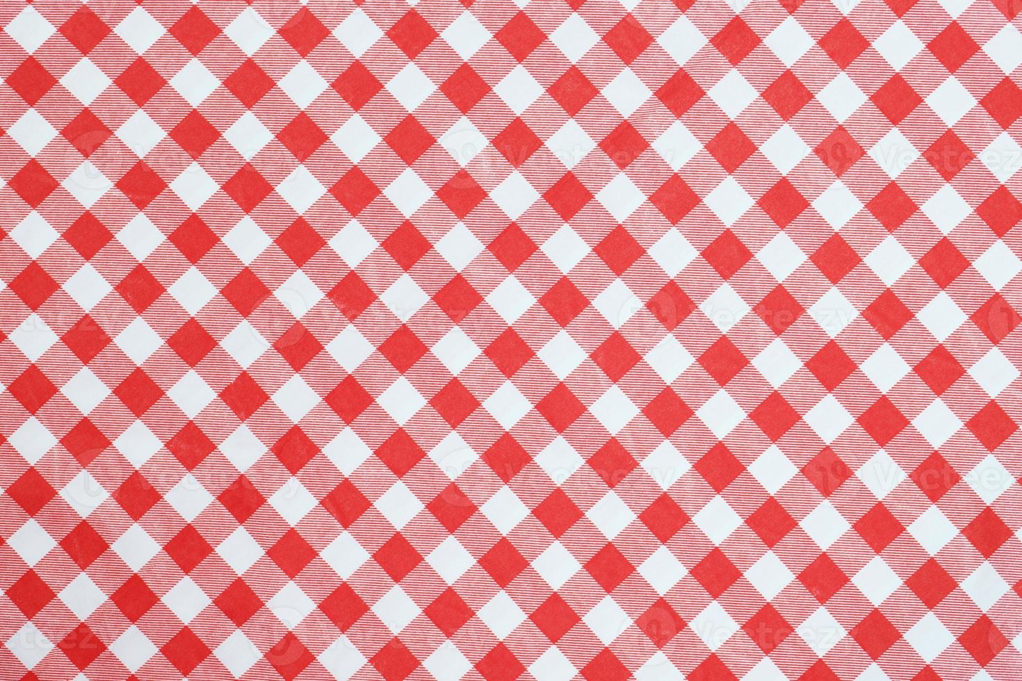 rot Weiß Plaid Tischdecke Hintergrund foto