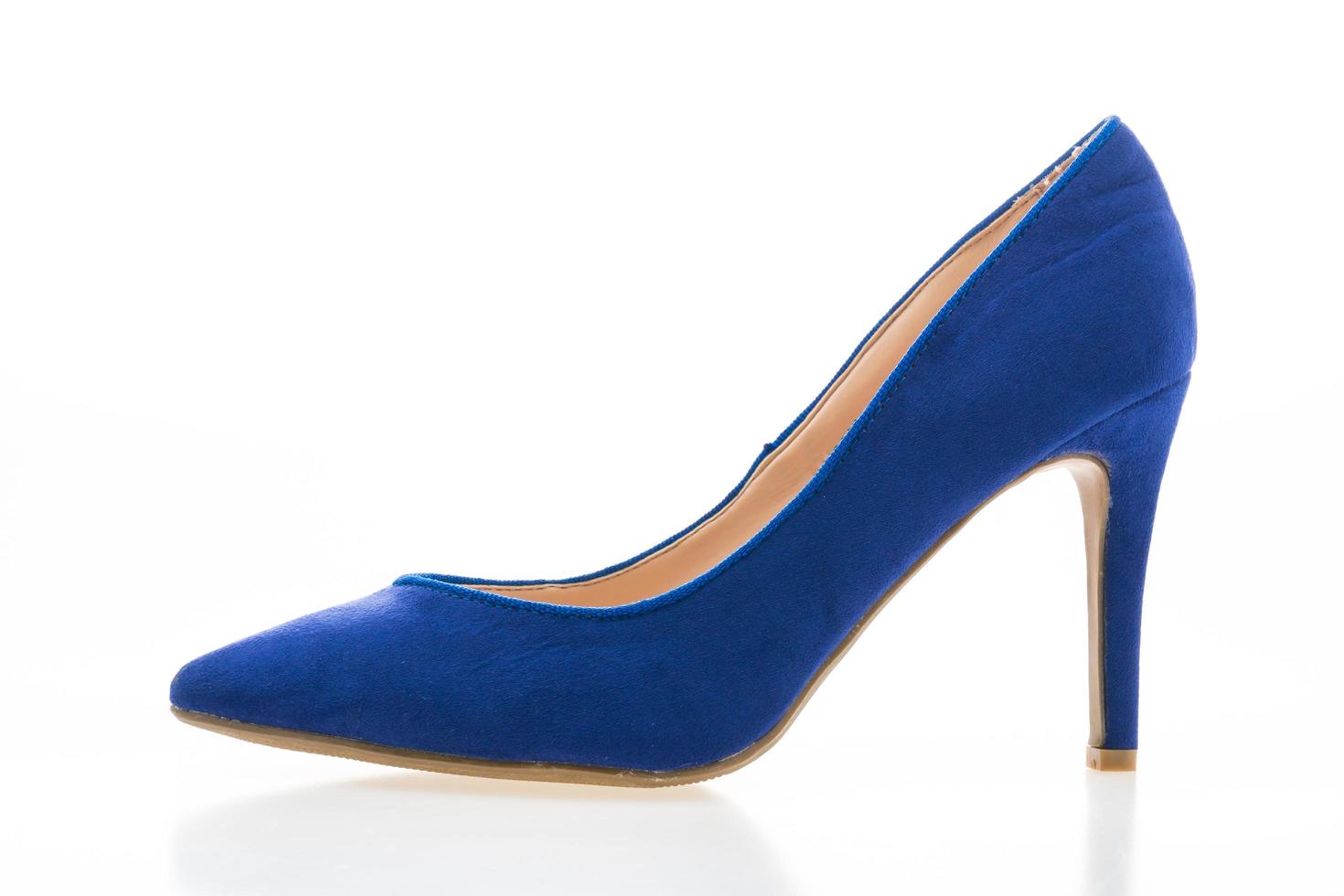 blauer Schuh mit hohen Absätzen foto