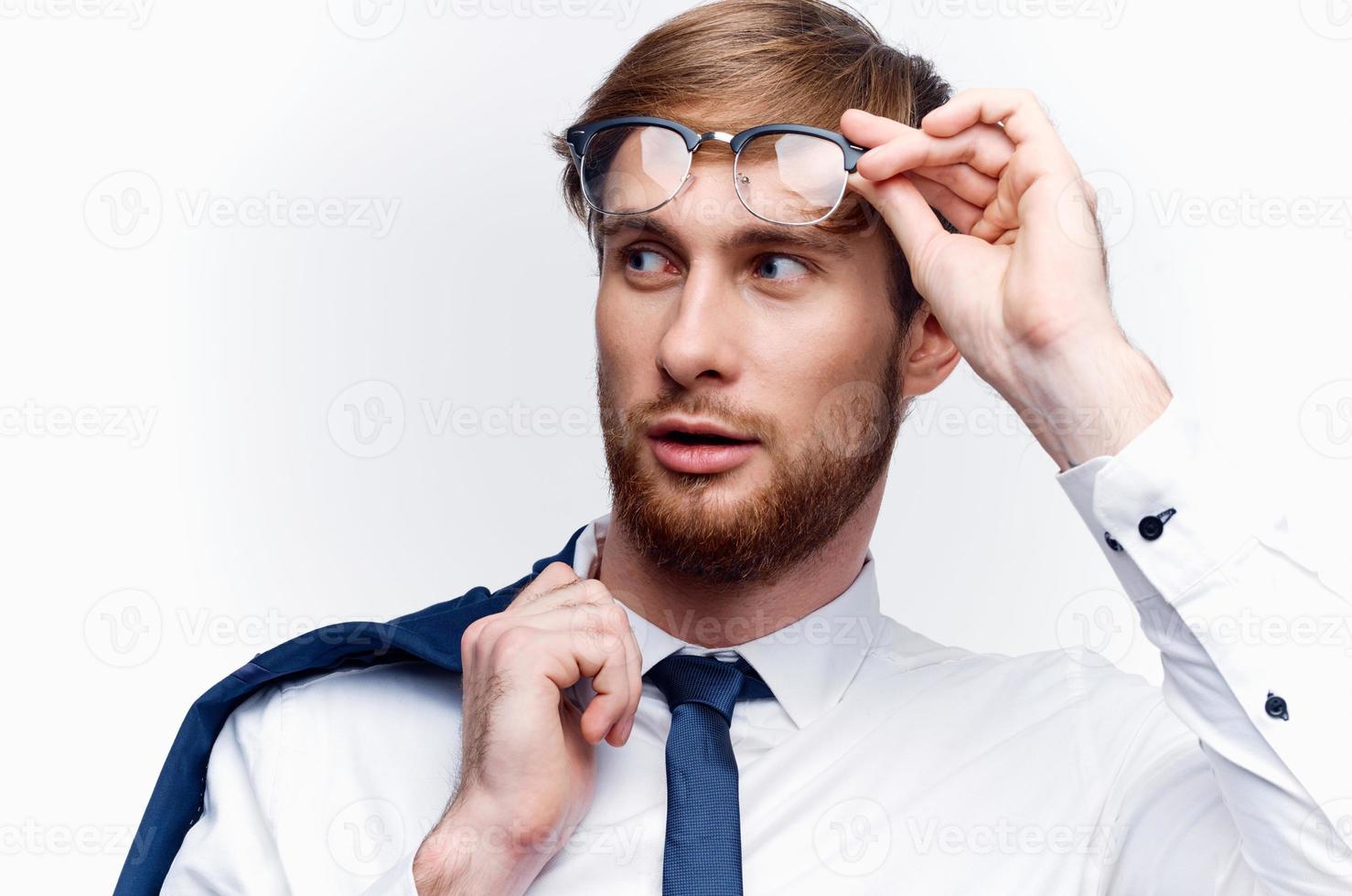 Geschäft Mann im Hemd mit Krawatte Brille Manager offiziell foto