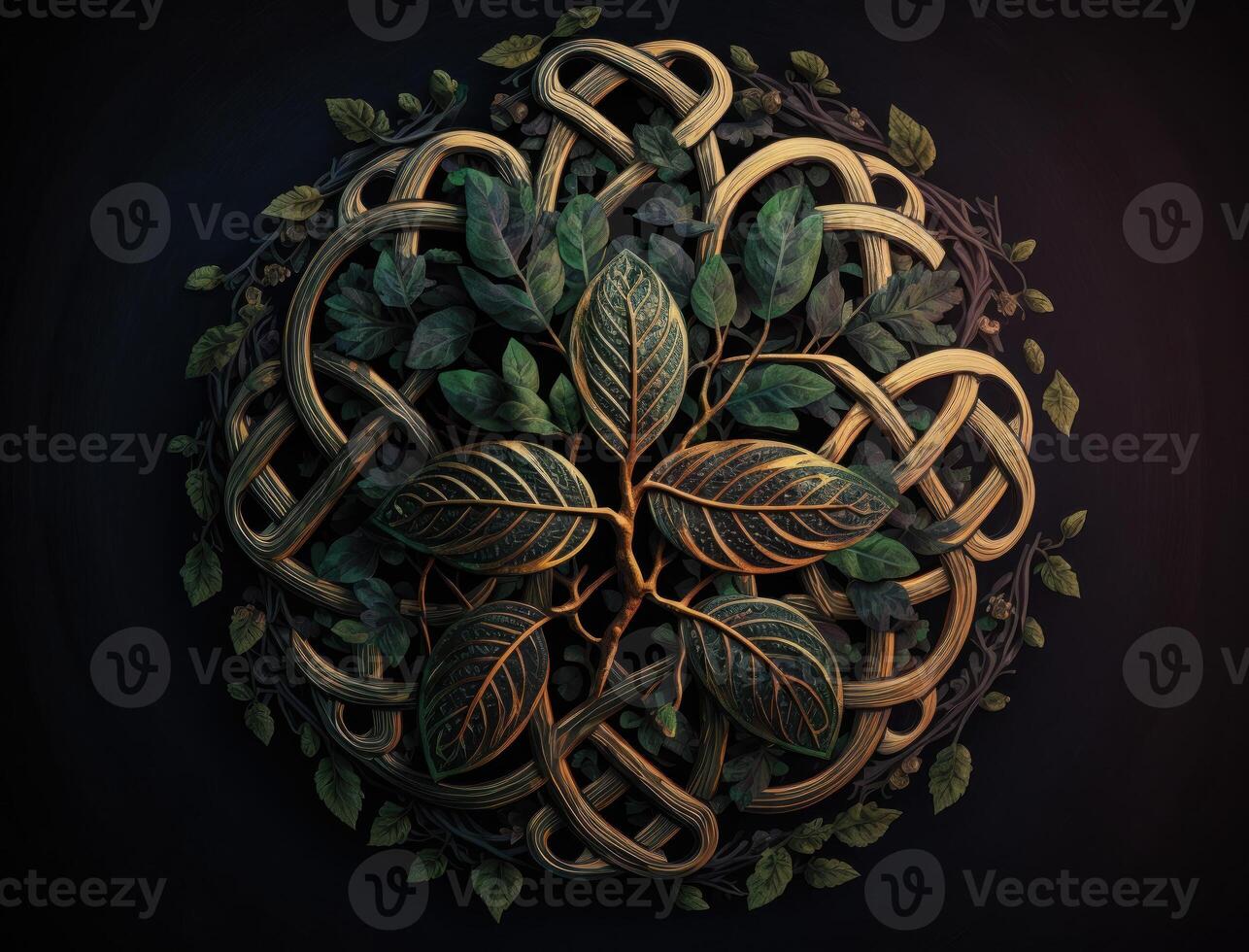 ethnisch keltisch Ornamente esoterisch pflanzlich Hintergrund erstellt mit generativ ai Technologie foto