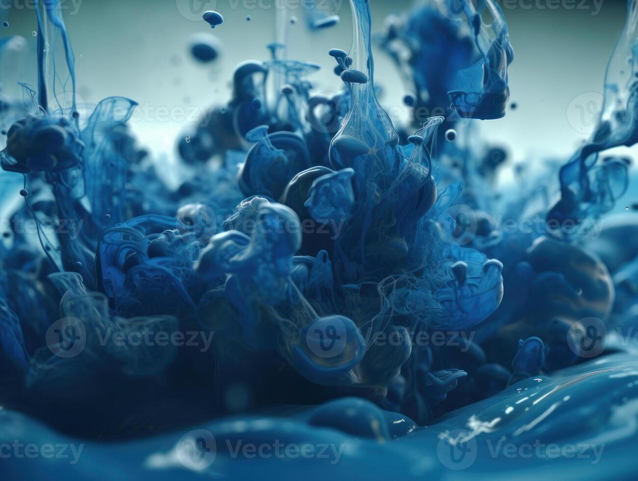 Blau Aquarell Farbe im Wasser Hintergrund erstellt mit generativ ai Technologie foto