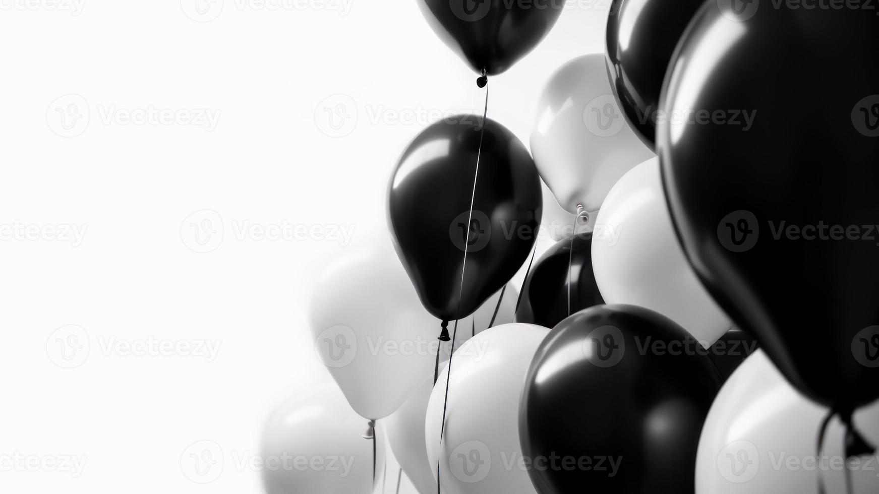 schwarz und Weiß Ballon auf Weiß Hintergrund mit Kopieren Raum. foto