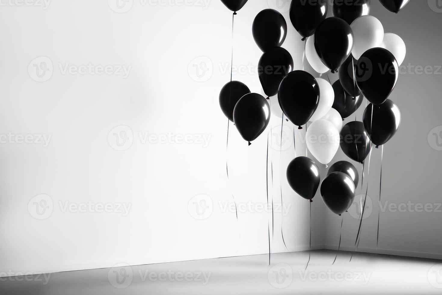 schwarz und Weiß Ballon auf Weiß Hintergrund mit Kopieren Raum. foto