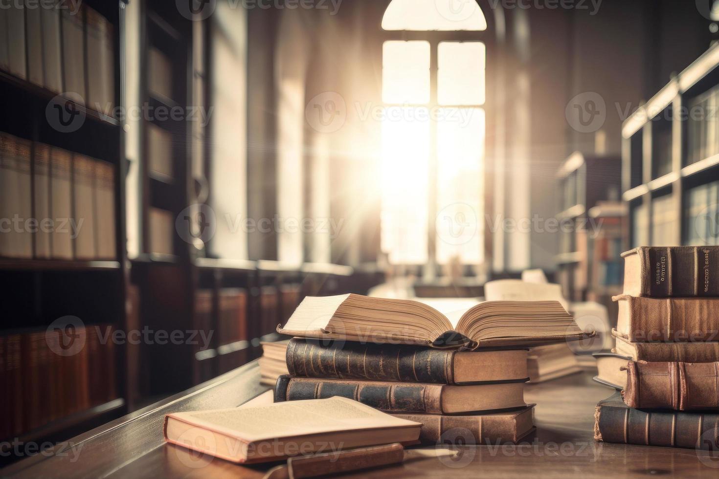 Stapel von Bücher auf das Tabelle ein öffnen Buch oder Lehrbuch Bildung Literatur. foto