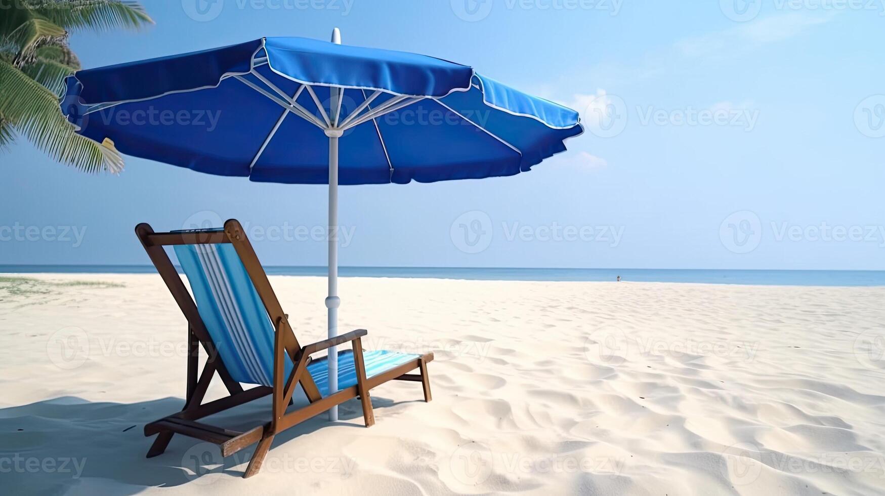 Strand Sommer- tropisch Reise Regenschirm Stelle Hintergrund ai generiert foto