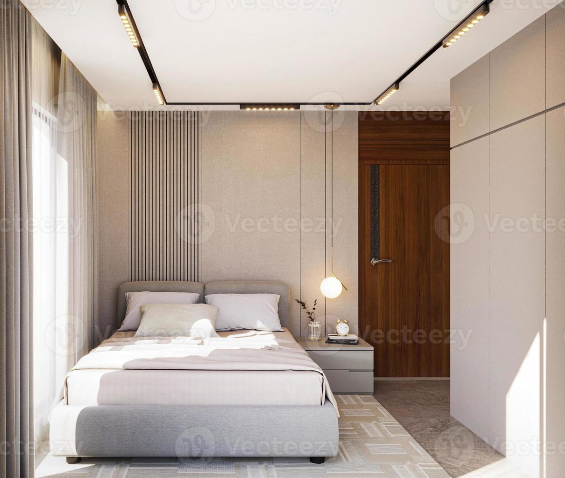 modern Luxus Schlafzimmer Innere Leben Zimmer elegant Design foto