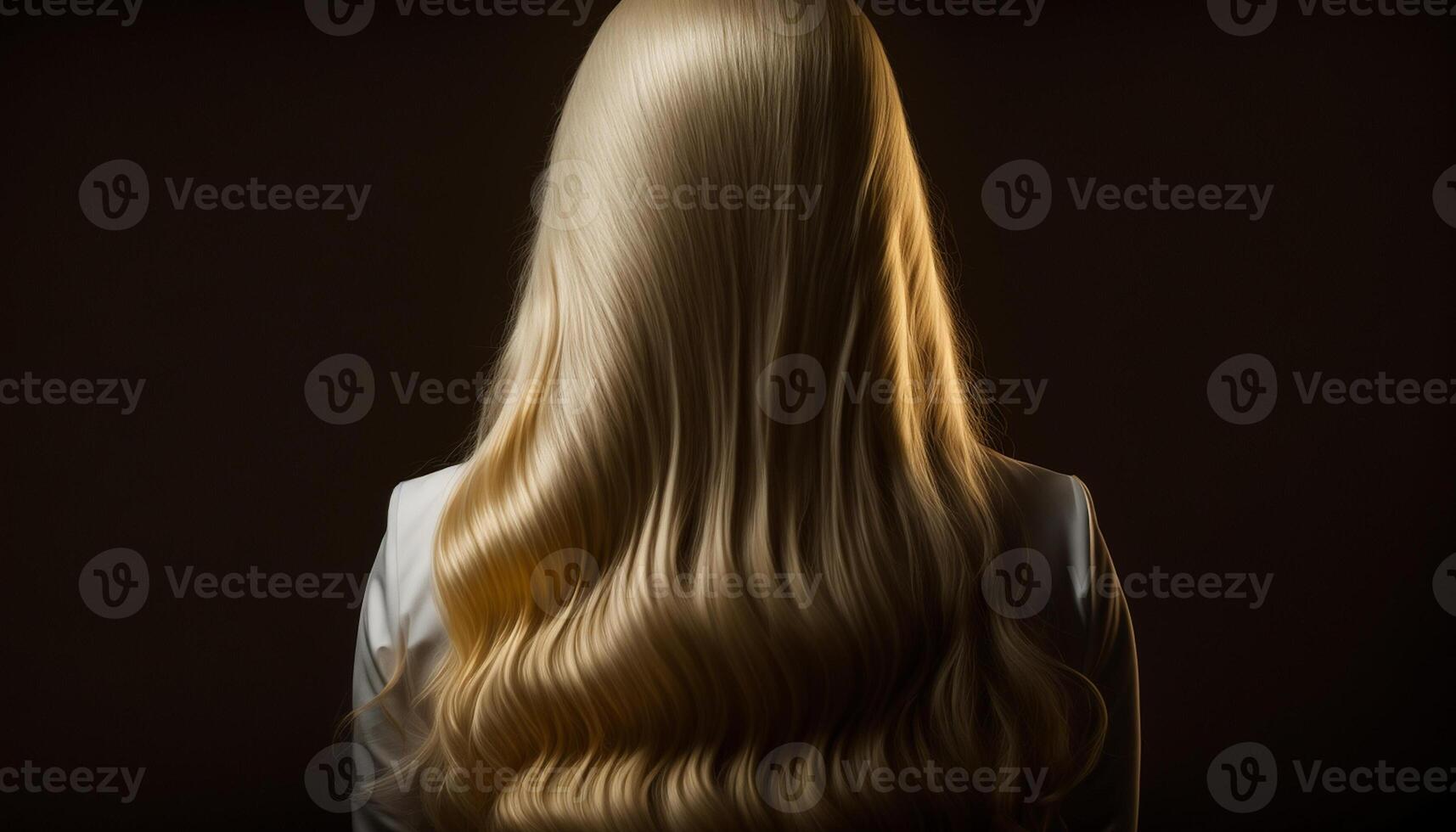 schön lange Haar. Schönheit Frau mit luxuriös Gerade blond Haar. generativ ai foto