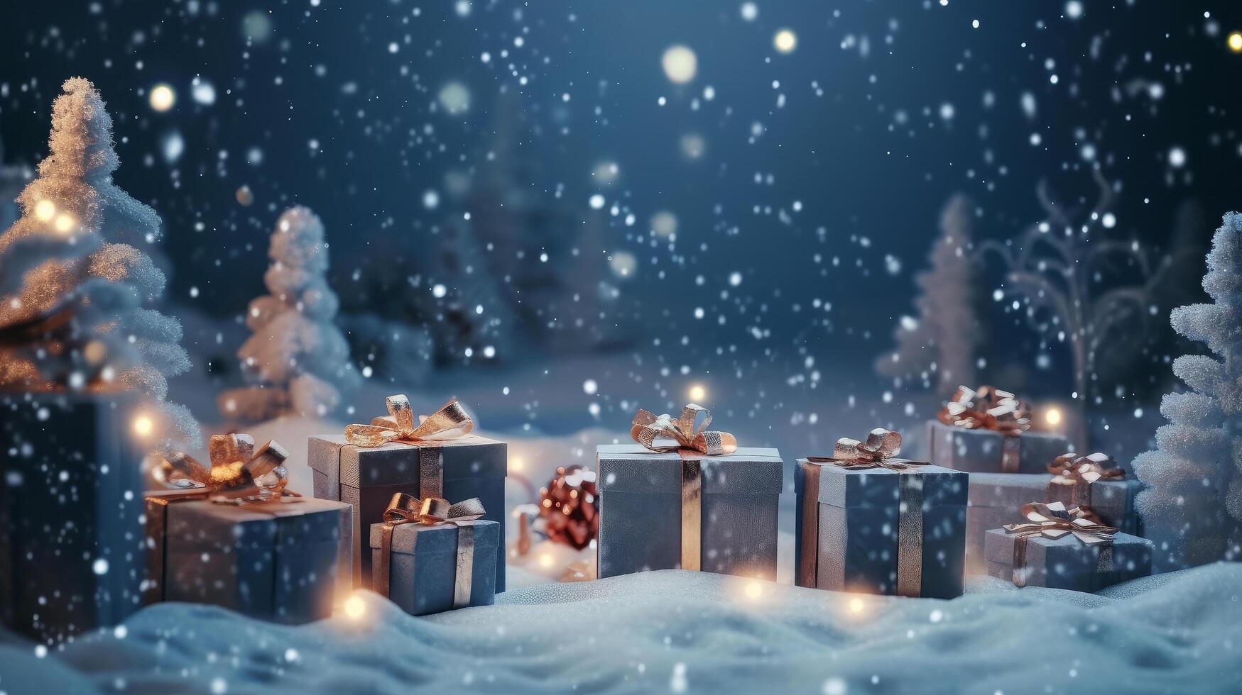 Weihnachten Winter Hintergrund. Illustration ai generativ foto