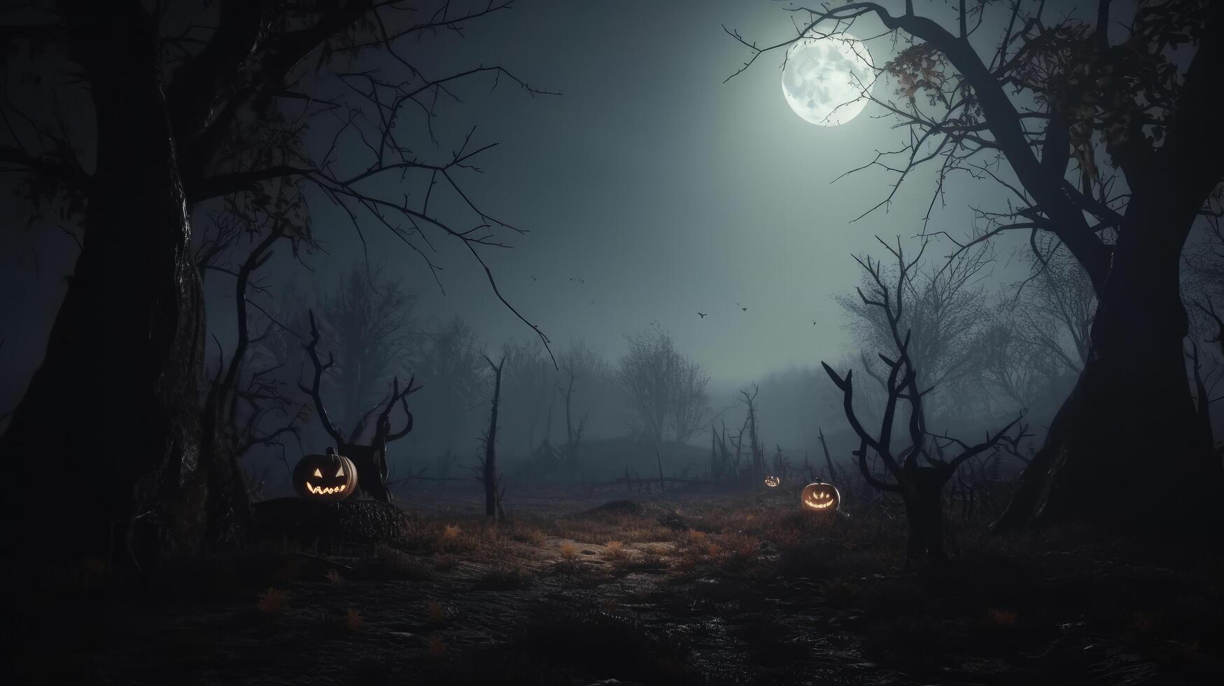 Halloween gespenstisch Hintergrund. Illustration ai generativ foto