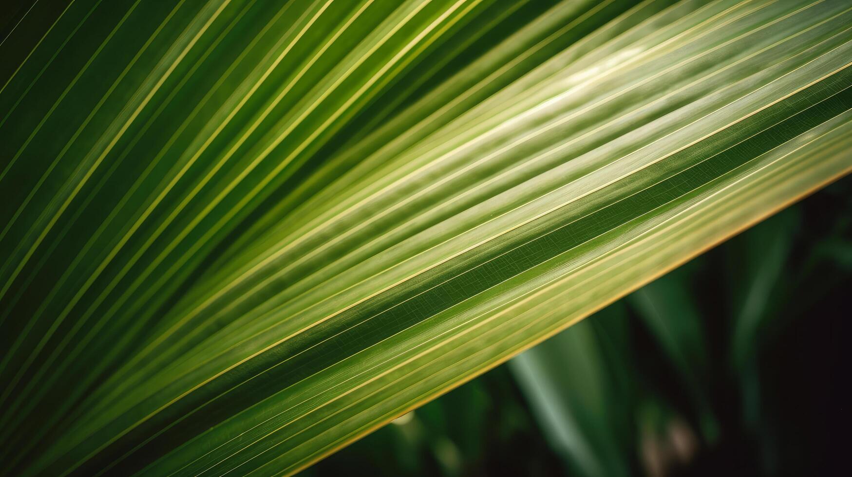 Grün Palme Blatt Hintergrund. Illustration ai generativ foto