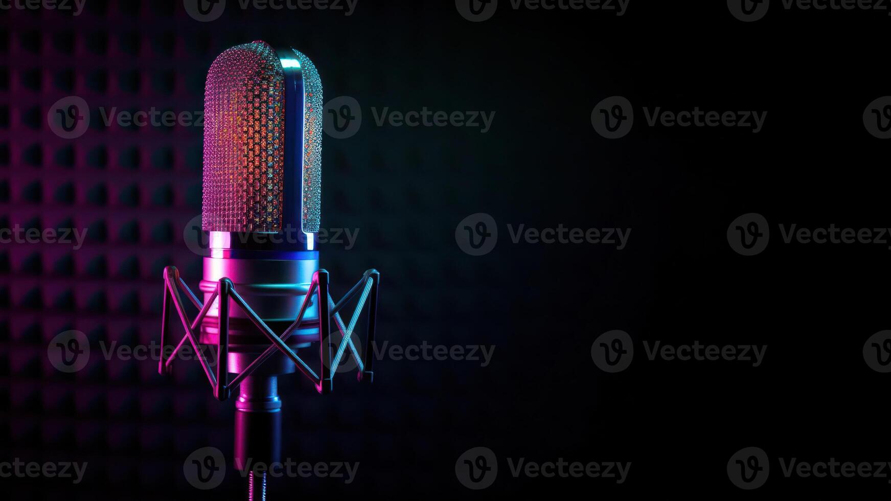 Studio Podcast Mikrofon im Studio Zimmer Hintergrund foto
