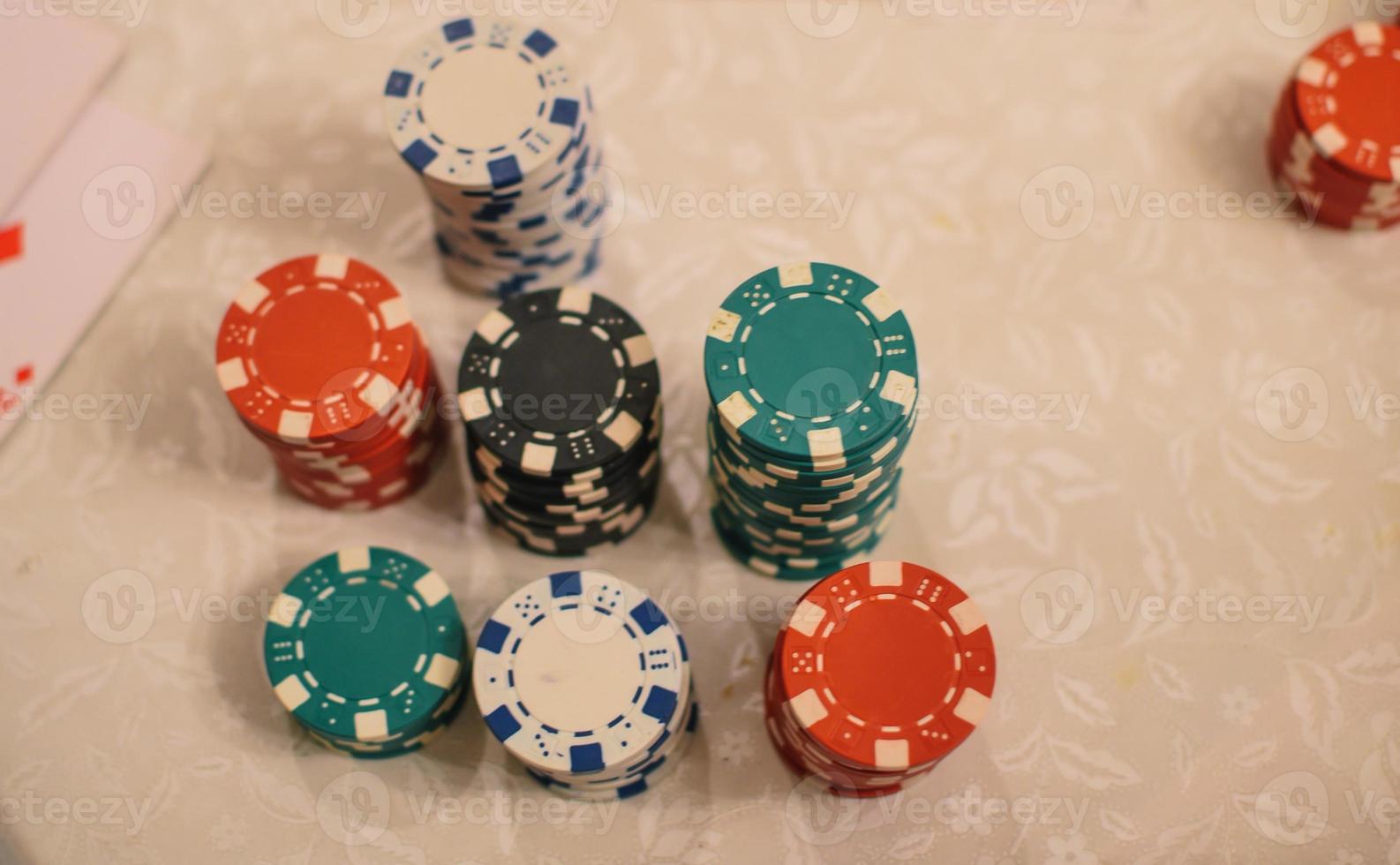 Poker Chips schließen oben Aussicht foto
