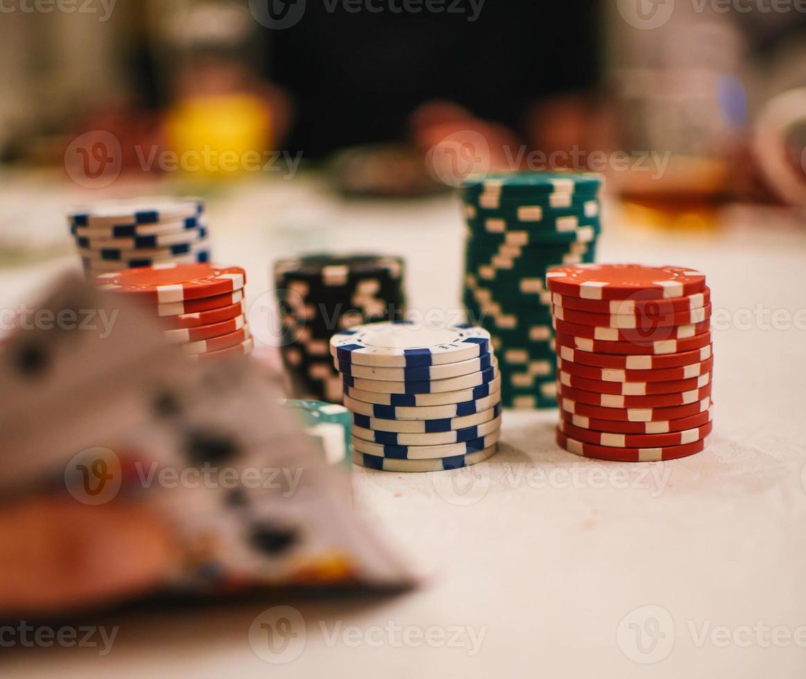 Poker Chips schließen oben Aussicht foto
