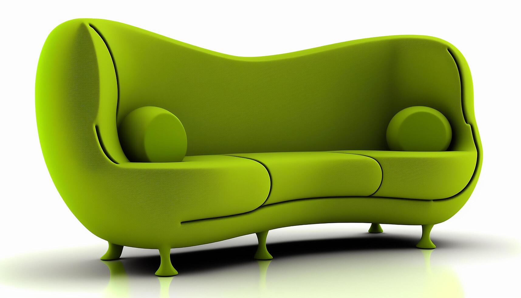 Grün Sofa isoliert, generativ ai foto